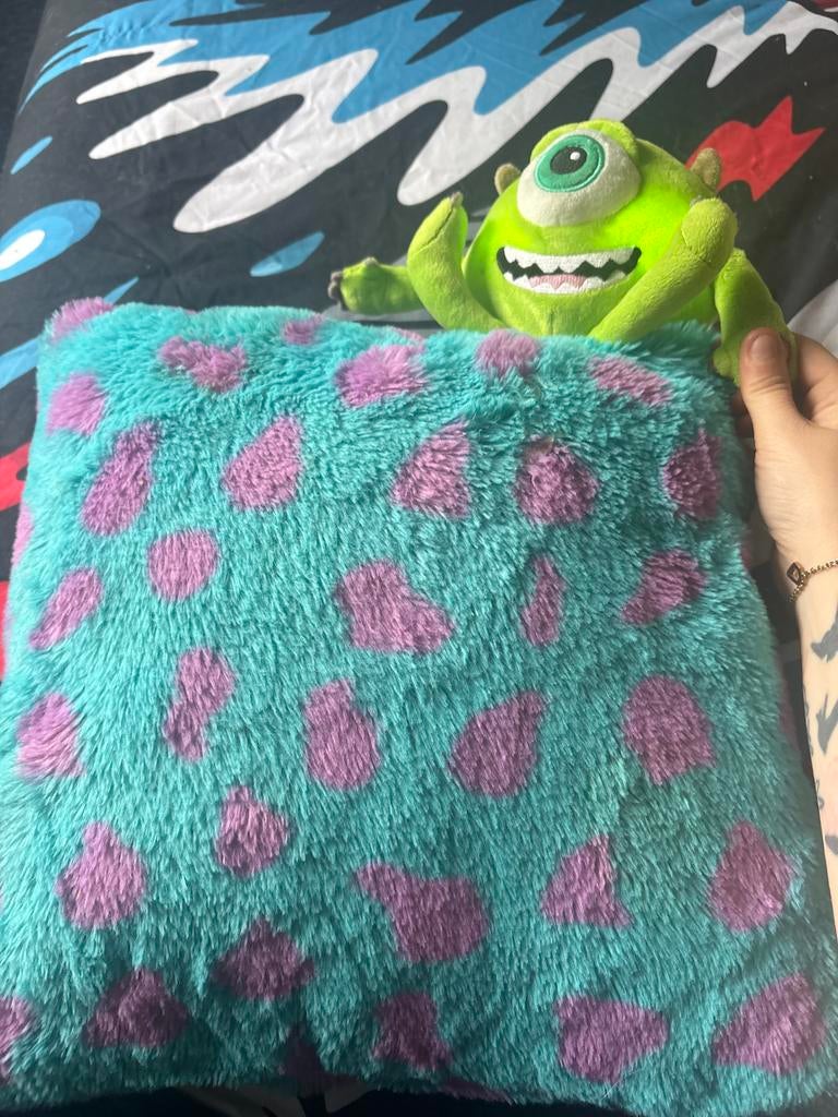 Mike Wazowski Knuffel met Monsters en Co. Kussen, Kinderen en Baby's, Speelgoed | Knuffels en Pluche, Ophalen, Groen, Disney, Overige typen