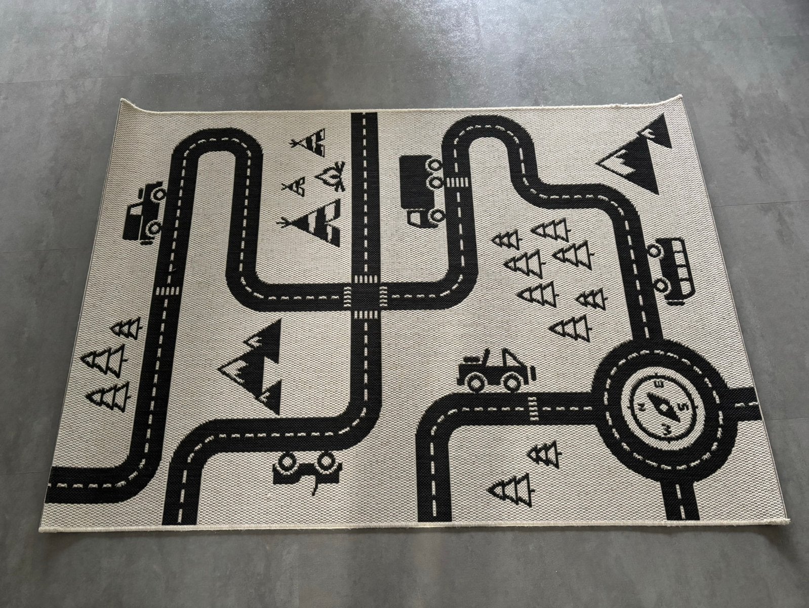 Zala Living Road Map Charly kindertapijt 120 x 170 cm, zwart, Ophalen, Zo goed als nieuw
