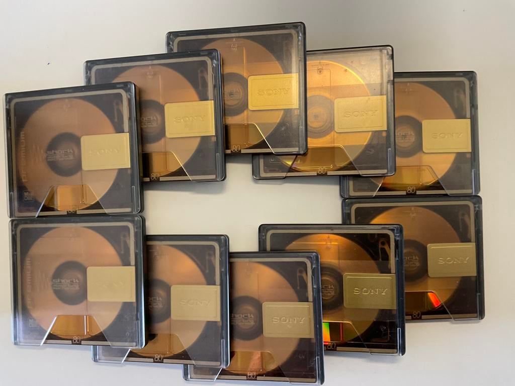 Minidisc’s. SONY PREMIUM GOLD.80. 10x als nieuw 80 minuten, Ophalen of Verzenden