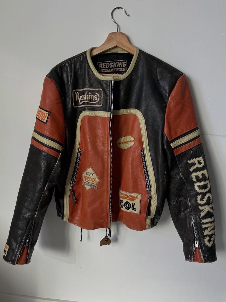 Vintage redskins Biker cafe racer jacket, Bruin, Maat 42/44 (L), Redskins, Ophalen of Verzenden