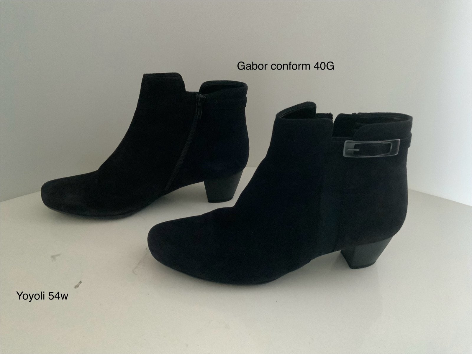 54W Gabor Comfort suède enkellaarzen zwart - Maat 40G, Blauw, Lage of Enkellaarzen, Ophalen of Verzenden, Zo goed als nieuw