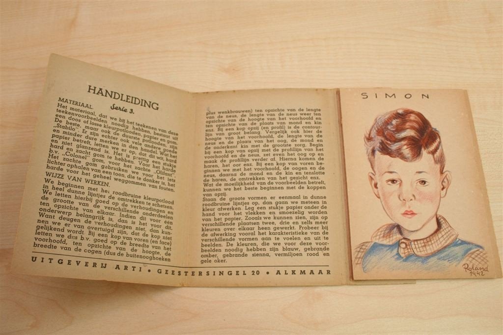 Teekenvoorbeelden [1942] — Leporello met 6 Briefkaarten, Ophalen of Verzenden, Gelezen