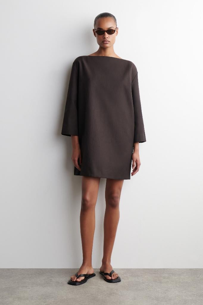Chocolade bruin jurkje cos s/36, Kleding | Dames, COS, Bruin, Ophalen of Verzenden, Zo goed als nieuw