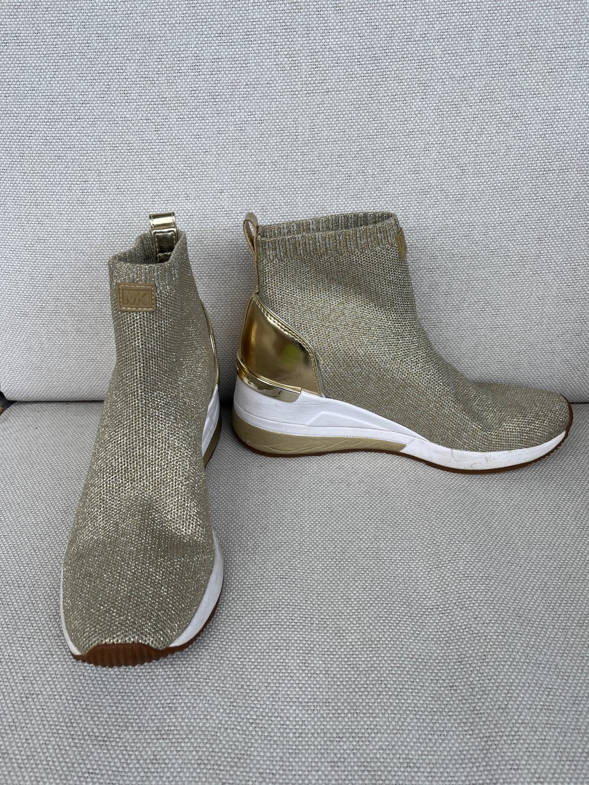 Michael Kors Skyler Bootie - Goudkleurige Sneakers Maat 38, Overige kleuren, Ophalen of Verzenden, Sneakers of Gympen, Gedragen