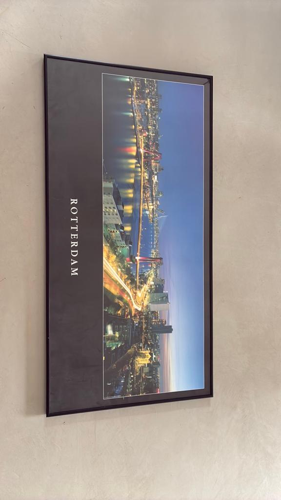 Rotterdam skyline poster in lijst, Huis en Inrichting, Woonaccessoires | Lijsten, Ophalen, Gebruikt, Overige materialen