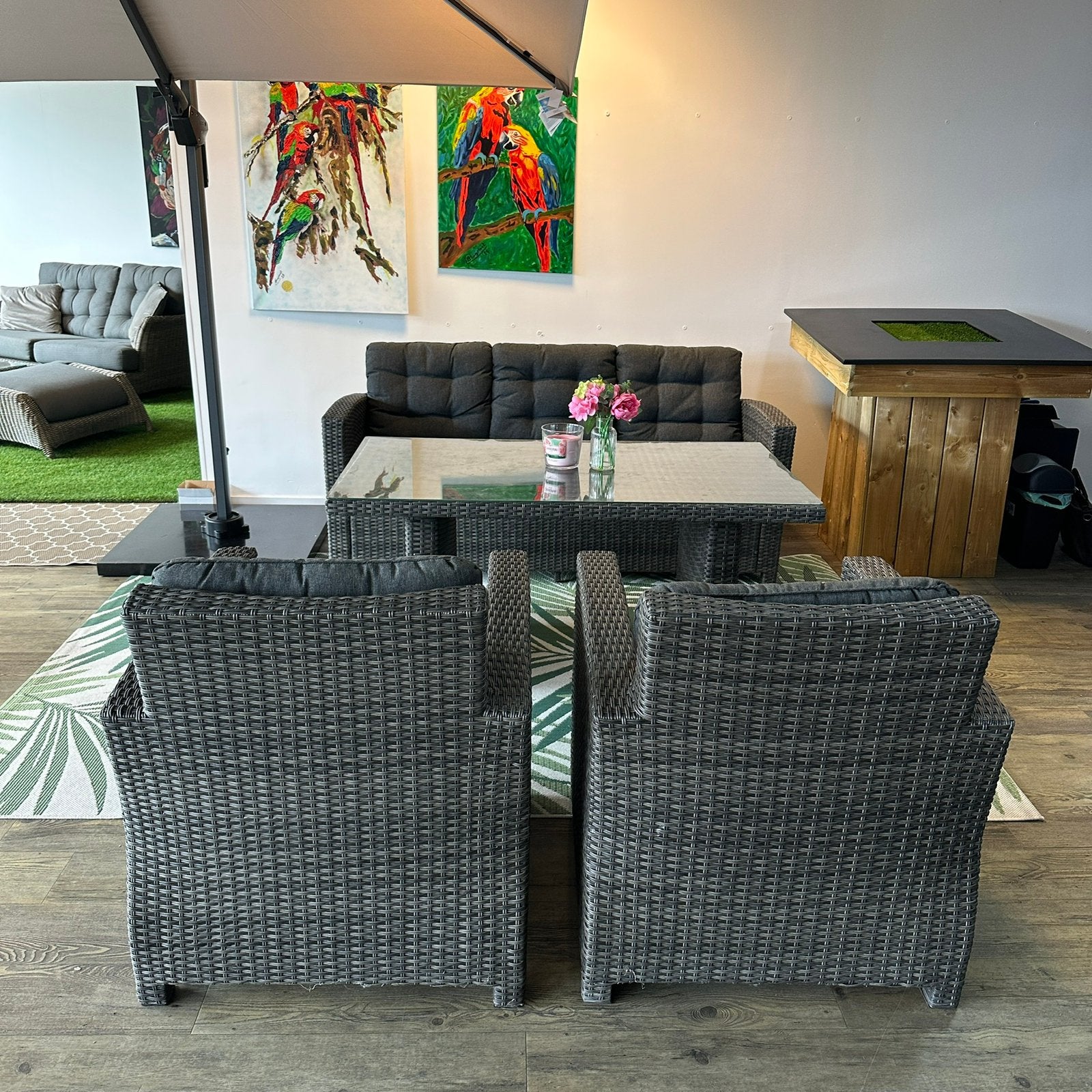 Wicker Tuinset / Loungeset — Goede staat! TWV €1150,-, Gebruikt, ., Ophalen of Verzenden, .
