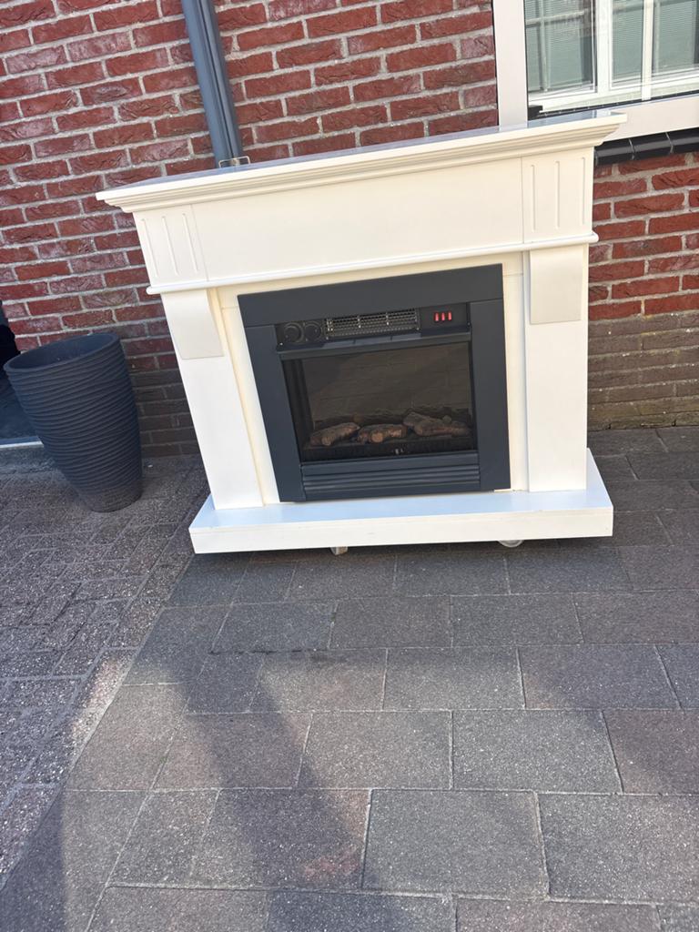 Elektrische sfeerhaard met ombouw, Huis en Inrichting, Haarden, Gebruikt, Elektrische haard, Ophalen
