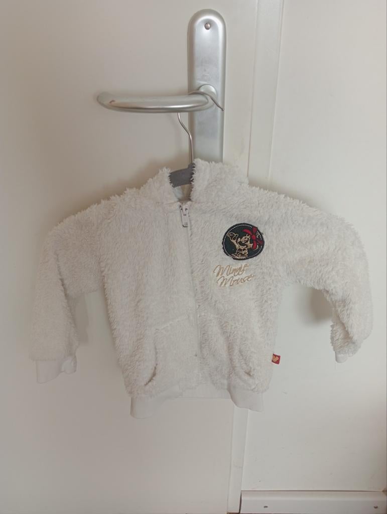Te koop leuke witte Minnie Mouse jas met oortjes, Meisje, Zo goed als nieuw, Jas, Ophalen
