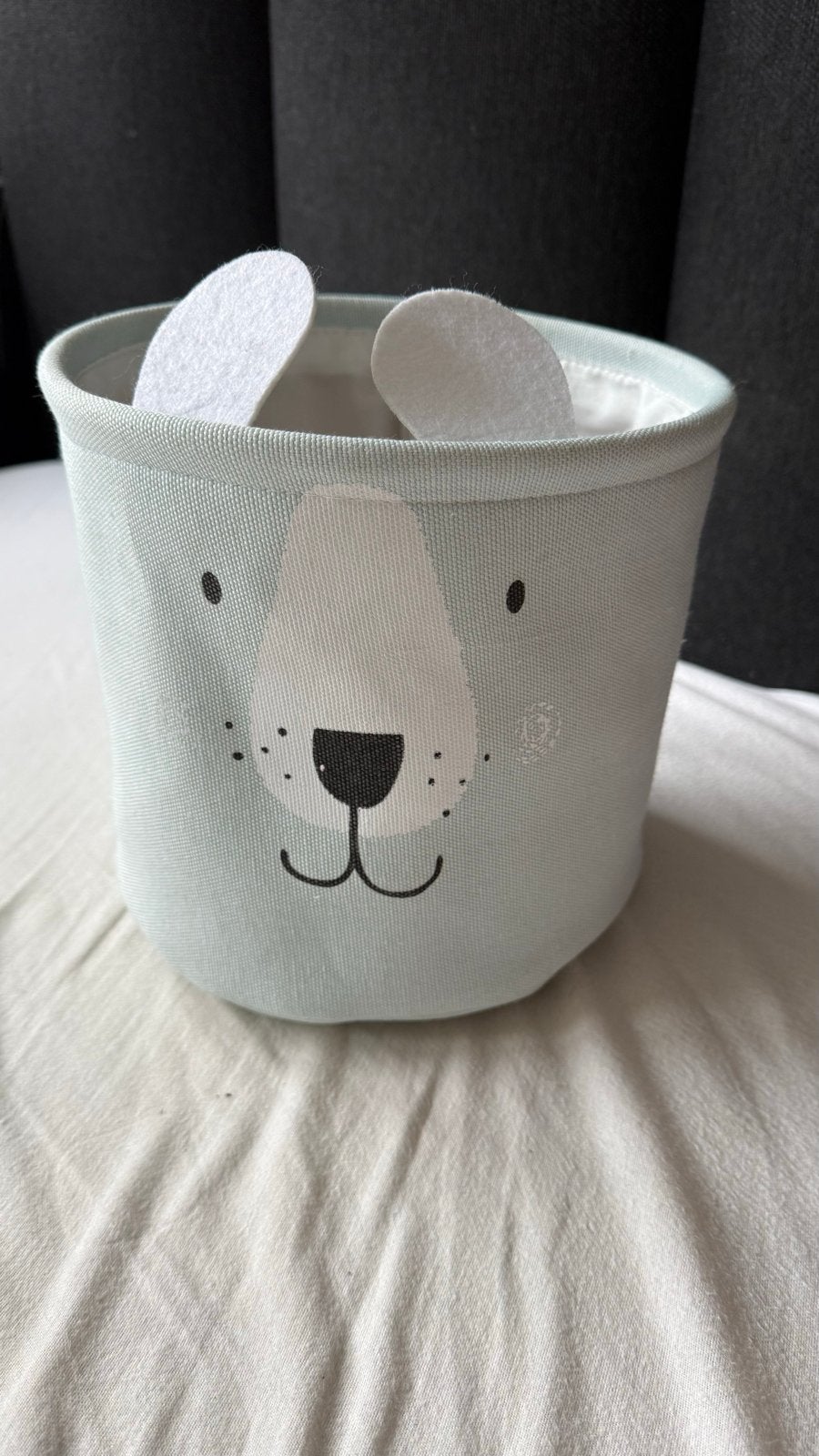 Leuke opbergmand met berengezichtje voor baby / kinderkamer, Ophalen of Verzenden, Zo goed als nieuw
