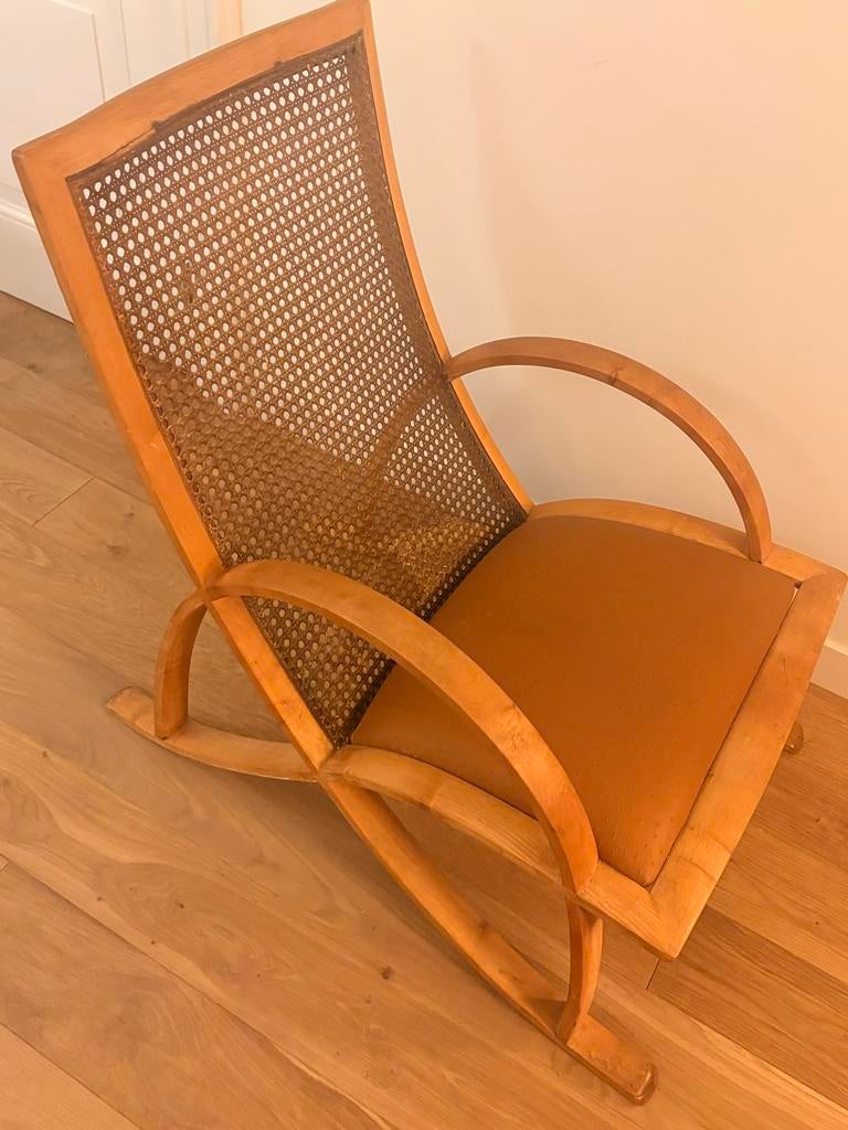 1970 comfortabele design stoel met struisvogel leer, Ophalen