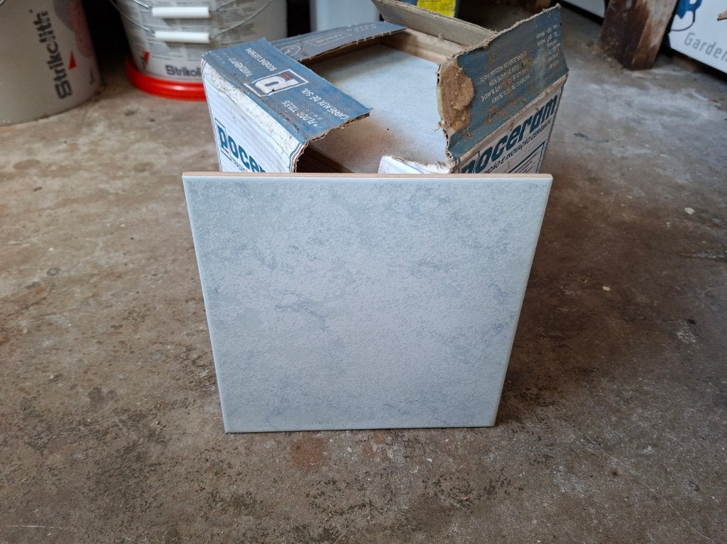 Poceram keramische tegels blauwgrijs, Ophalen, Keramiek, Nieuw, 20 tot 40 cm