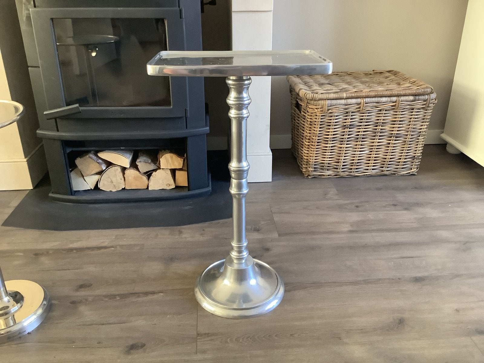 Riviera Maison Bijzettafel/Koffietafel - Aluminium, Huis en Inrichting, Ophalen, Minder dan 55 cm, Gebruikt, Metaal of Aluminium