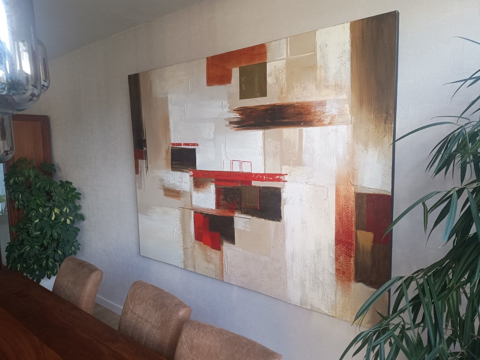Groot Abstract Schilderij - Handgeschilderd (200x150 cm), Ophalen