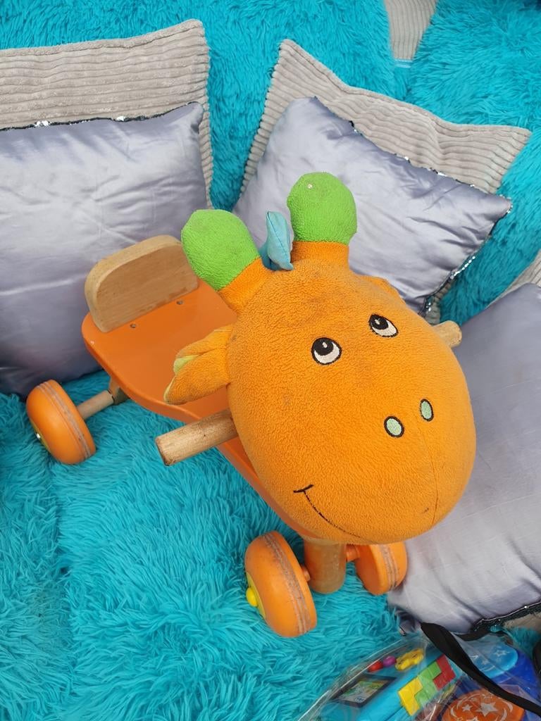 Houten loopfiets giraf - stevig en klaar voor ronde 2, Kinderen en Baby's, Speelgoed | Overig, Ophalen