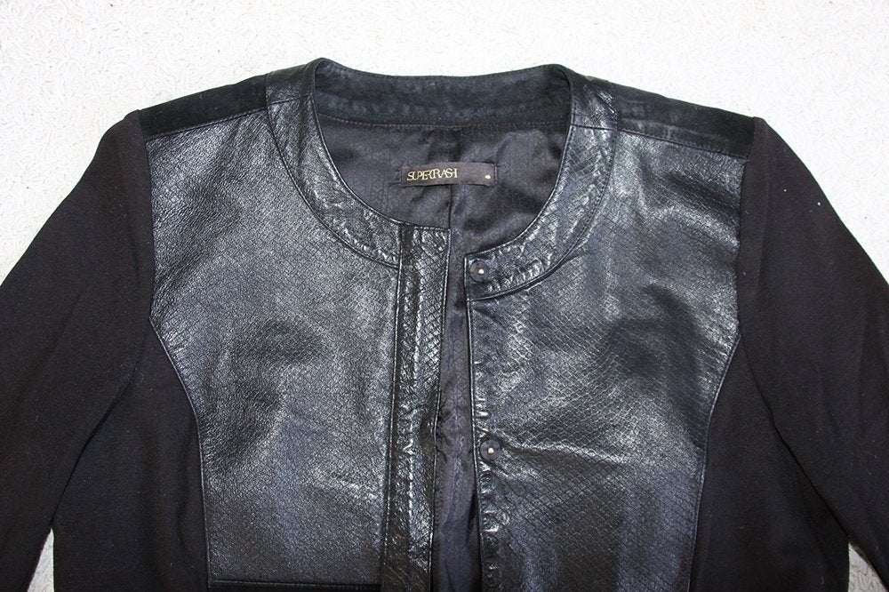 Schitterend Leren SuperTrash Jasje - 97 (Maat 40) € 55,-, Kleding | Dames, Maat 38/40 (M), Supertrash, Zwart, Ophalen of Verzenden