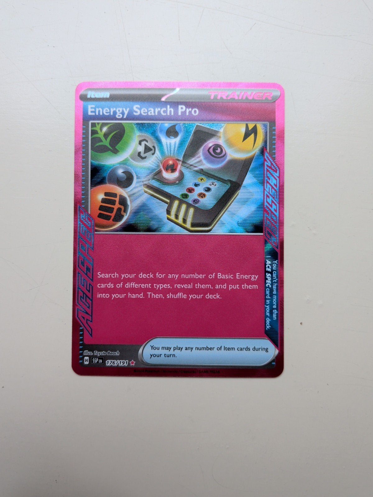 Energy Search Pro 176/191 Surging Sparks PackFresh, Hobby en Vrije tijd, Verzamelkaartspellen | Pokémon, Ophalen of Verzenden