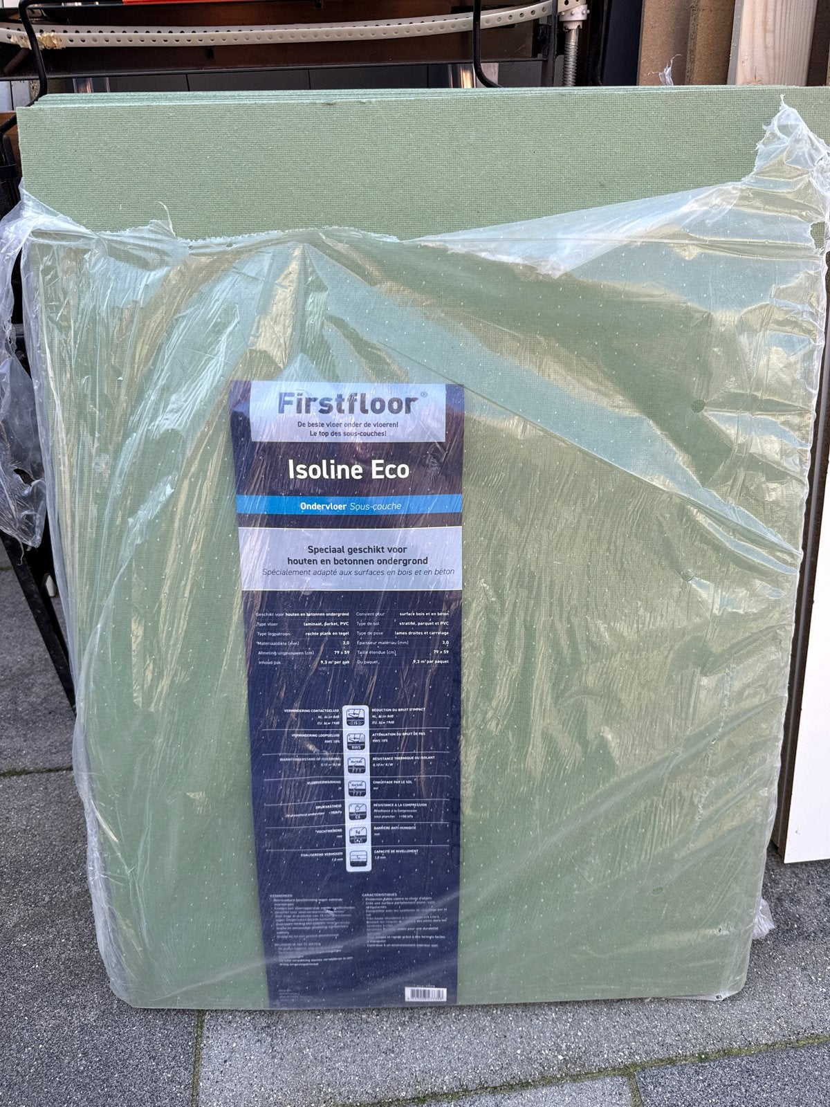 Firstfloor Isoline Eco ondervloer 18 platen 80x60cm 3mm, Ophalen, Overige materialen, 30 cm of meer, 50 tot 150 cm