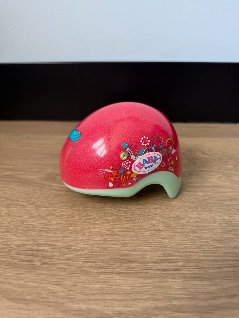 BABY born fietshelm voor pop – rood/roze/mintgroen, Ophalen of Verzenden, Zo goed als nieuw, Babypop