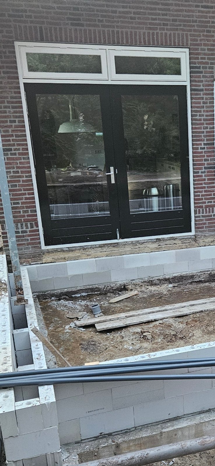 Kwaliteit dubbele tuindeuren met bovenlichten, Ophalen, Glas, 120 cm of meer, 215 cm of meer