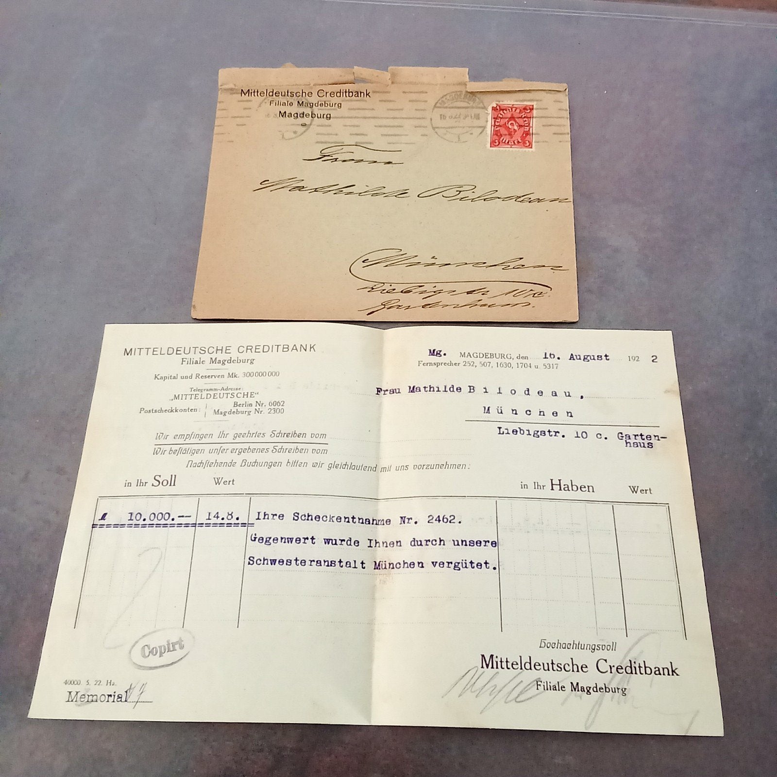 Weimar Republiek 1922 waarde poststuk hyper inflatie, Postzegels en Munten, Ophalen of Verzenden, Overige typen