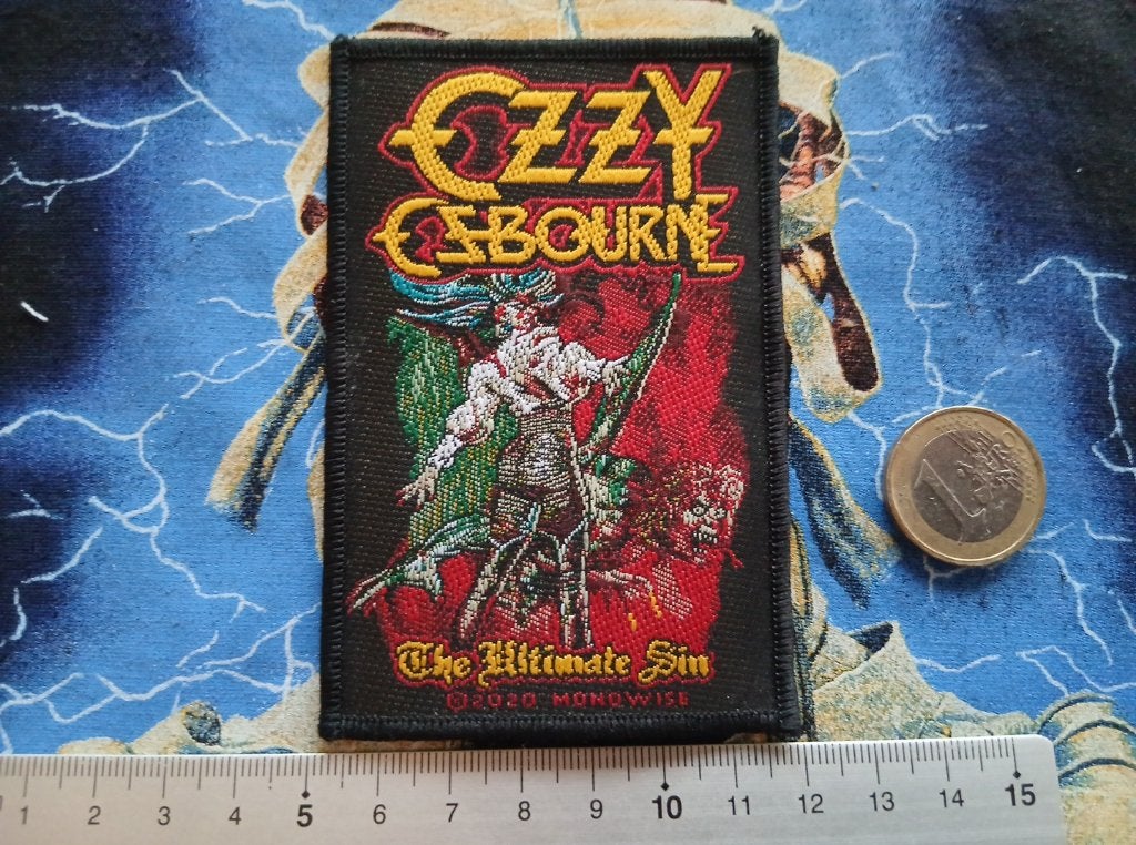 Ozzy Osbourne mooie the ultimate sin patch 20, Verzenden, Zo goed als nieuw, Foto of Kaart