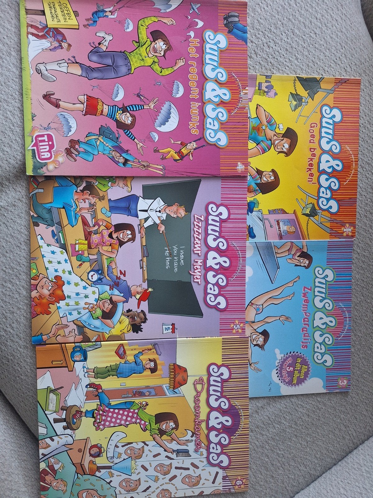 Suus & Sas stripboeken - 5-delige set, Meerdere stripboeken, Ophalen, Zo goed als nieuw, Gerben Valkema