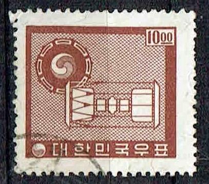 Korea Zuid 1962 Zandloper Trommel muziek, Verzenden, Gestempeld, Overige thema's