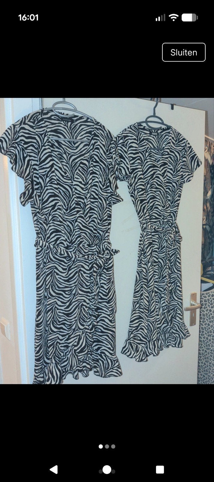 Moeder en dochter jurken - Zebraprint, Ophalen of Verzenden, Gebruikt, Kids, Meisje