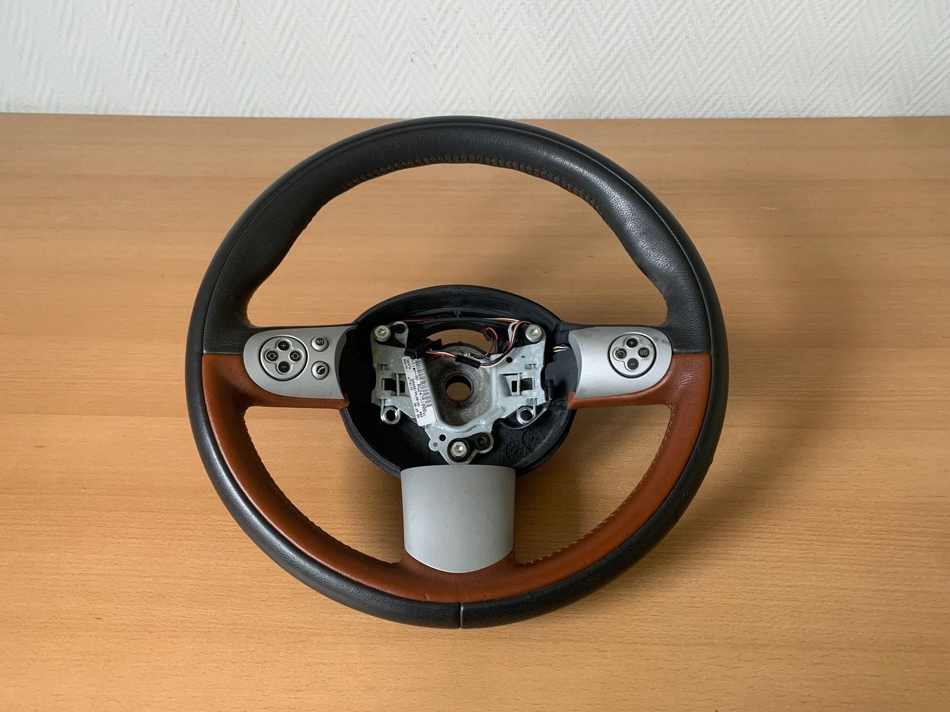 Leren 3 spaaks stuurwiel mini cooper R50 R53 2001 tot 2006, Gebruikt, -, -, Ophalen of Verzenden
