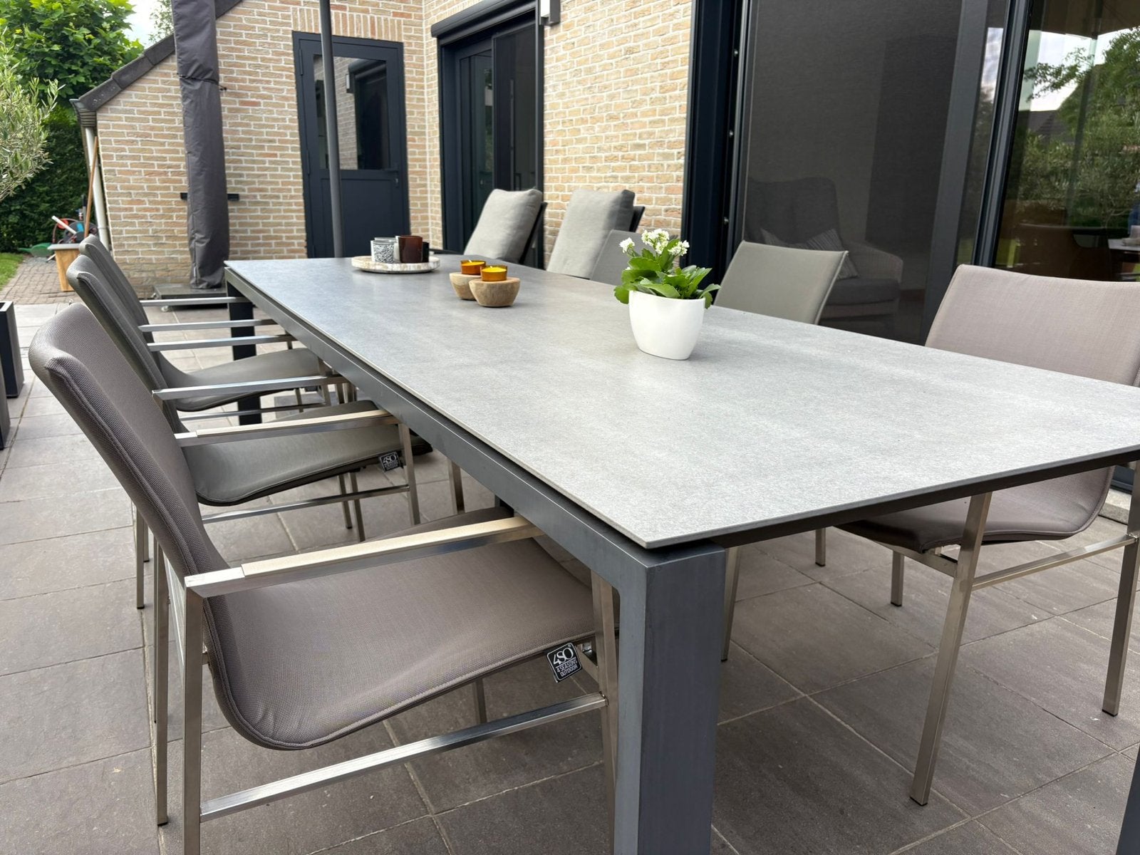 4SO Tuintafel met HPL blad en aluminium onderstel, Ophalen, Nieuw, Rechthoekig, Aluminium