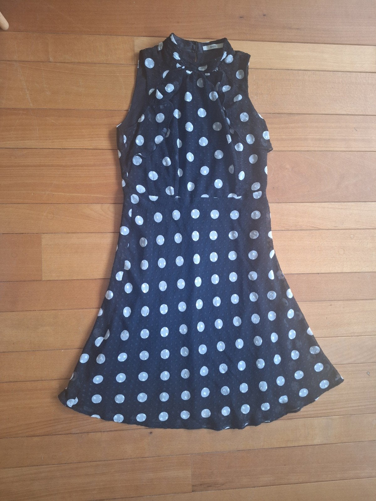 Zwart-witte Polkadot Jurk - Maat M, Kleding | Dames, Jurken, Maat 38/40 (M), Zwart, Ophalen of Verzenden, Zo goed als nieuw