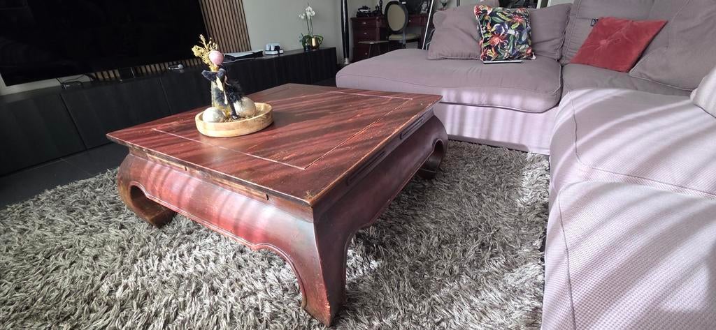Opium Teaktafel - Klassieke Salontafel, Ophalen, Gebruikt, 50 tot 100 cm, 50 tot 100 cm