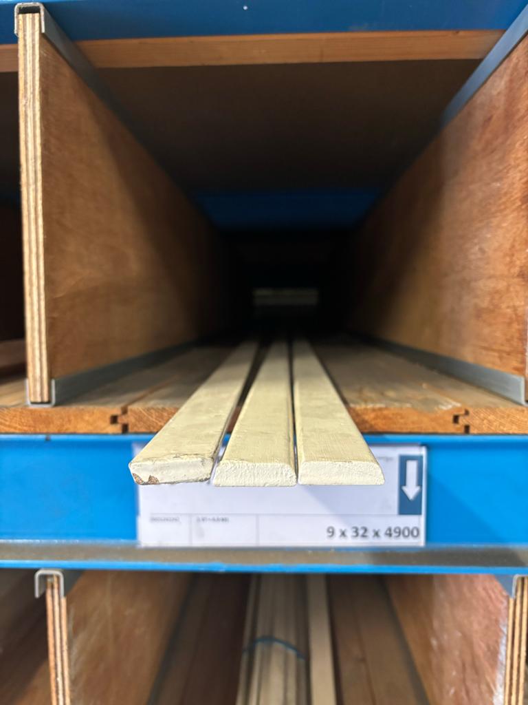 Meranti glaslat ZS9 9x32mm wit gegrond L=460cm, Ophalen, Nieuw, Overige typen