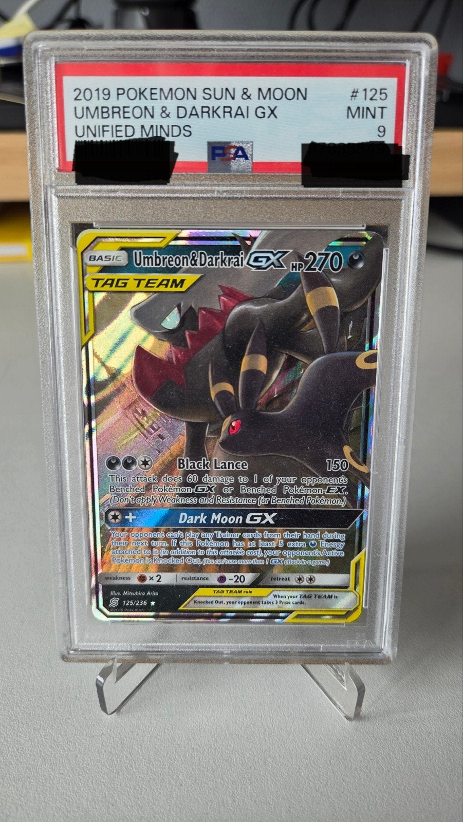 Umbreon & Darkrai GX PSA 9 #125, Ophalen, Nieuw, Losse kaart