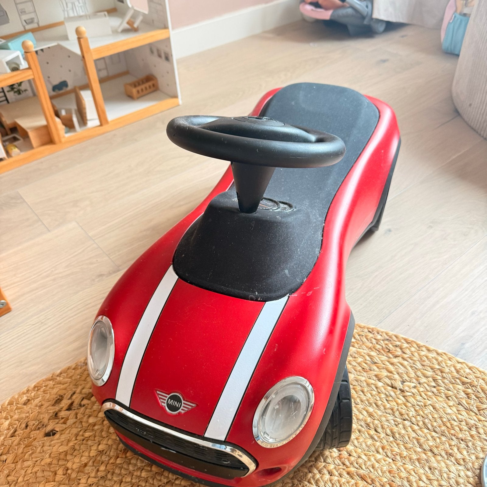 Mini Cooper loopauto rood, Ophalen of Verzenden, Gebruikt