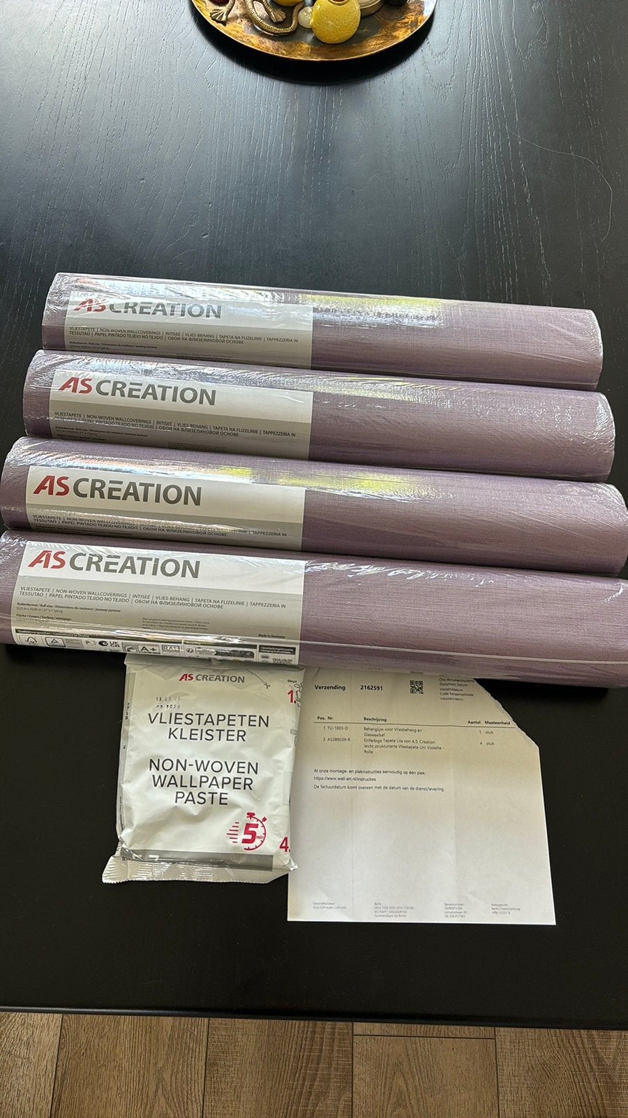 AS Creation lila/violetkleurig vliesbehang + behanglijm, Ophalen of Verzenden