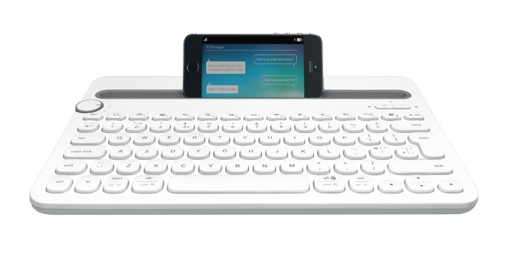 Logitech K480i Bluetooth toetsenbord – wit, Computers en Software, Toetsenborden, Draadloze ontvanger, Logitech, Ophalen of Verzenden