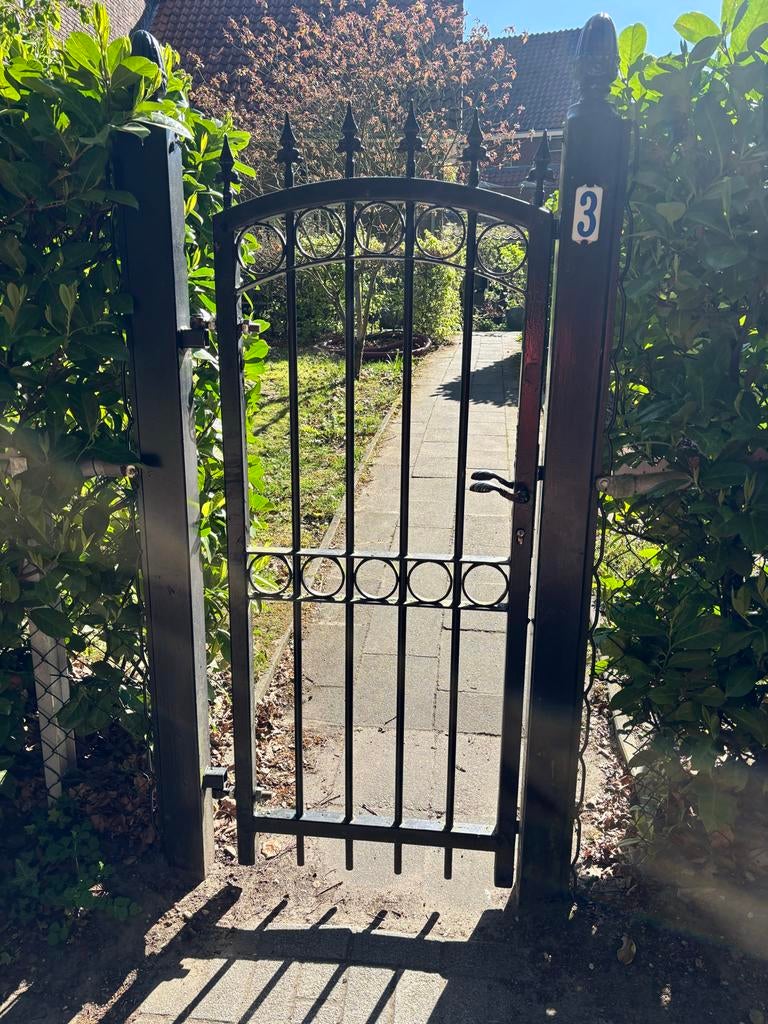 metalen tuinhek met poort - zelf demonteren, Tuin en Terras, Tuinhekken en Hekwerk, Ophalen, Met poort, Gebruikt, Tuinhek