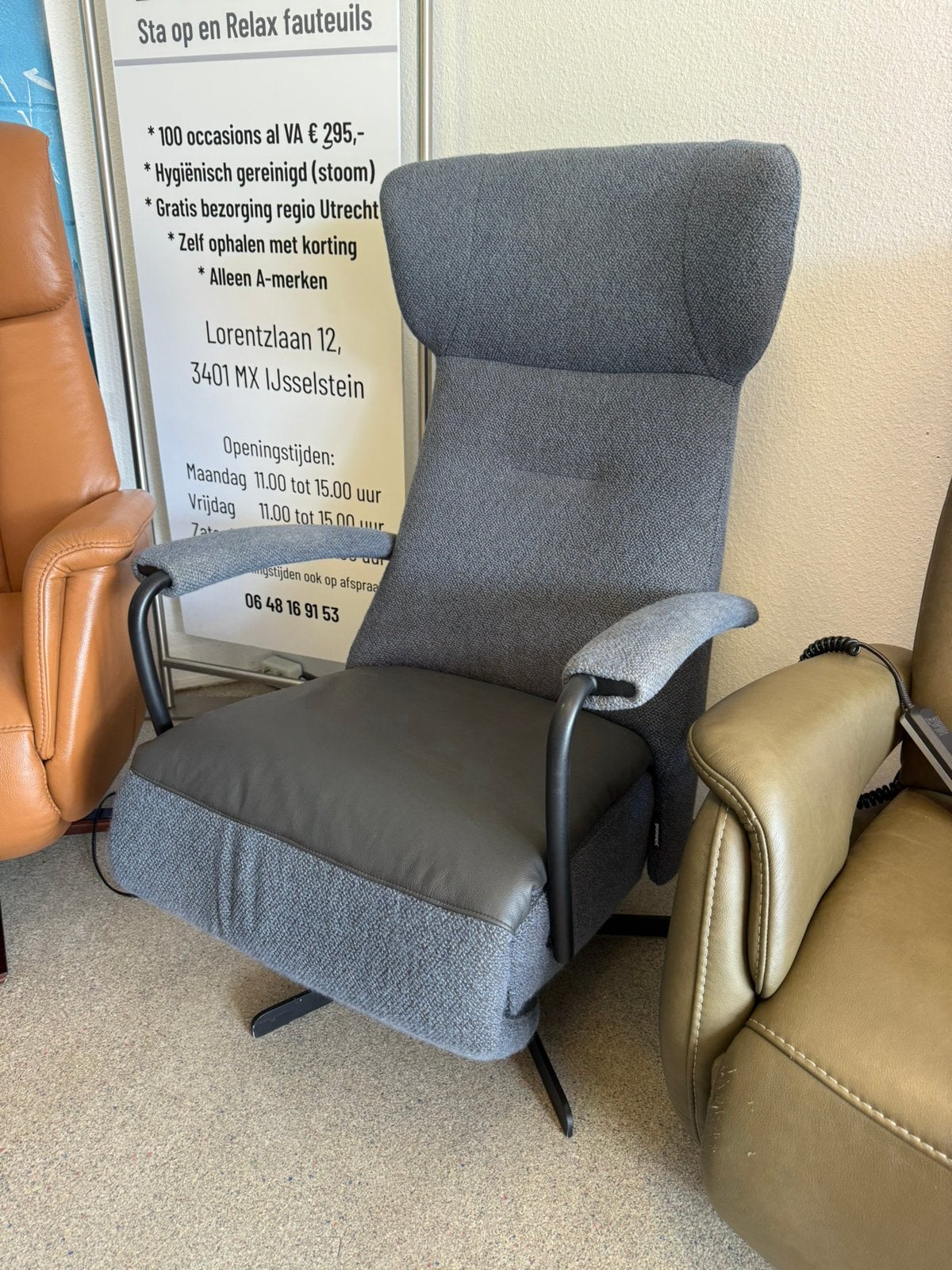 Prominent sta op stoel relax fauteuil gratis bezorging, Ophalen of Verzenden, Zo goed als nieuw, Leer, Ruim 100 modellen in alle kleuren en maten