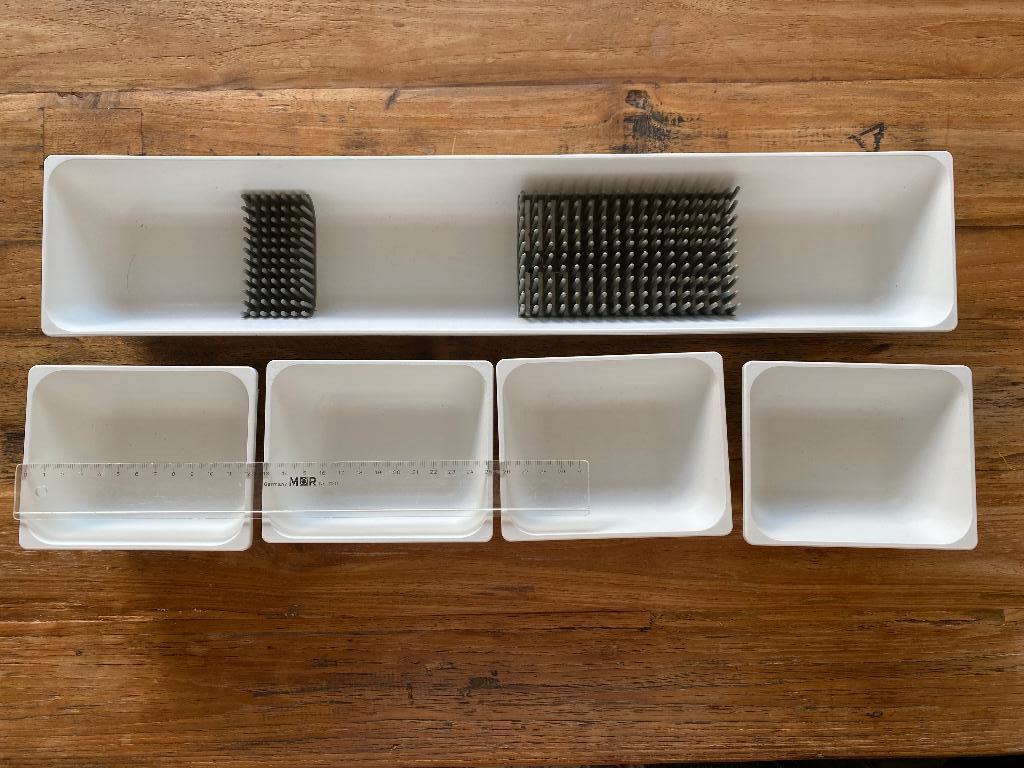 Witte kunststof ikea lade bakjes een lange en vier kleine, Huis en Inrichting, Keuken | Keukenbenodigdheden, Ophalen of Verzenden