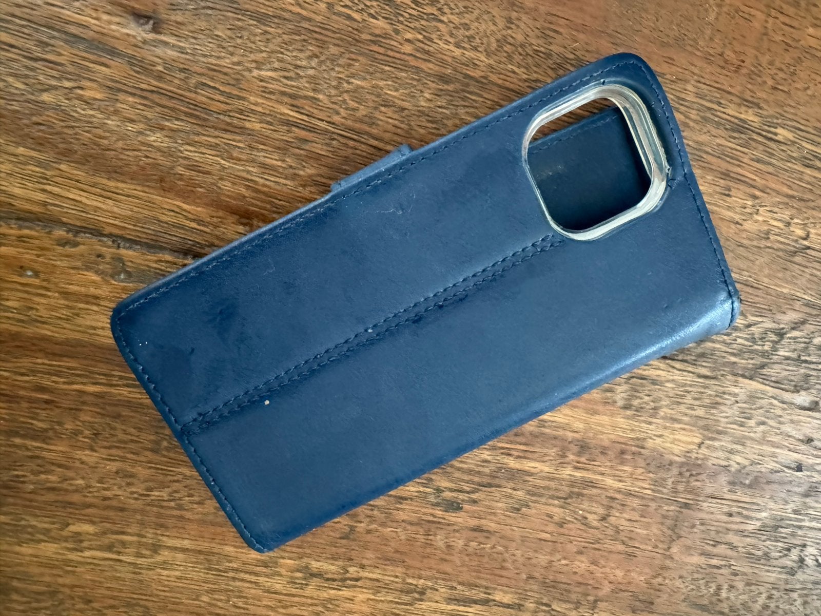 Donkerblauw leren iPhone 11 Pro Max hoesje, Ophalen, Gebruikt, Overige merken, Blauw