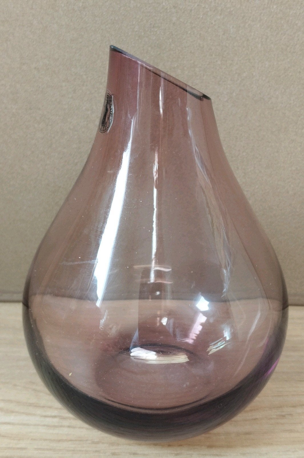 Ikea hand geblazen glazen vaas - Paars/Bruin, Verzenden, Zo goed als nieuw, Glas