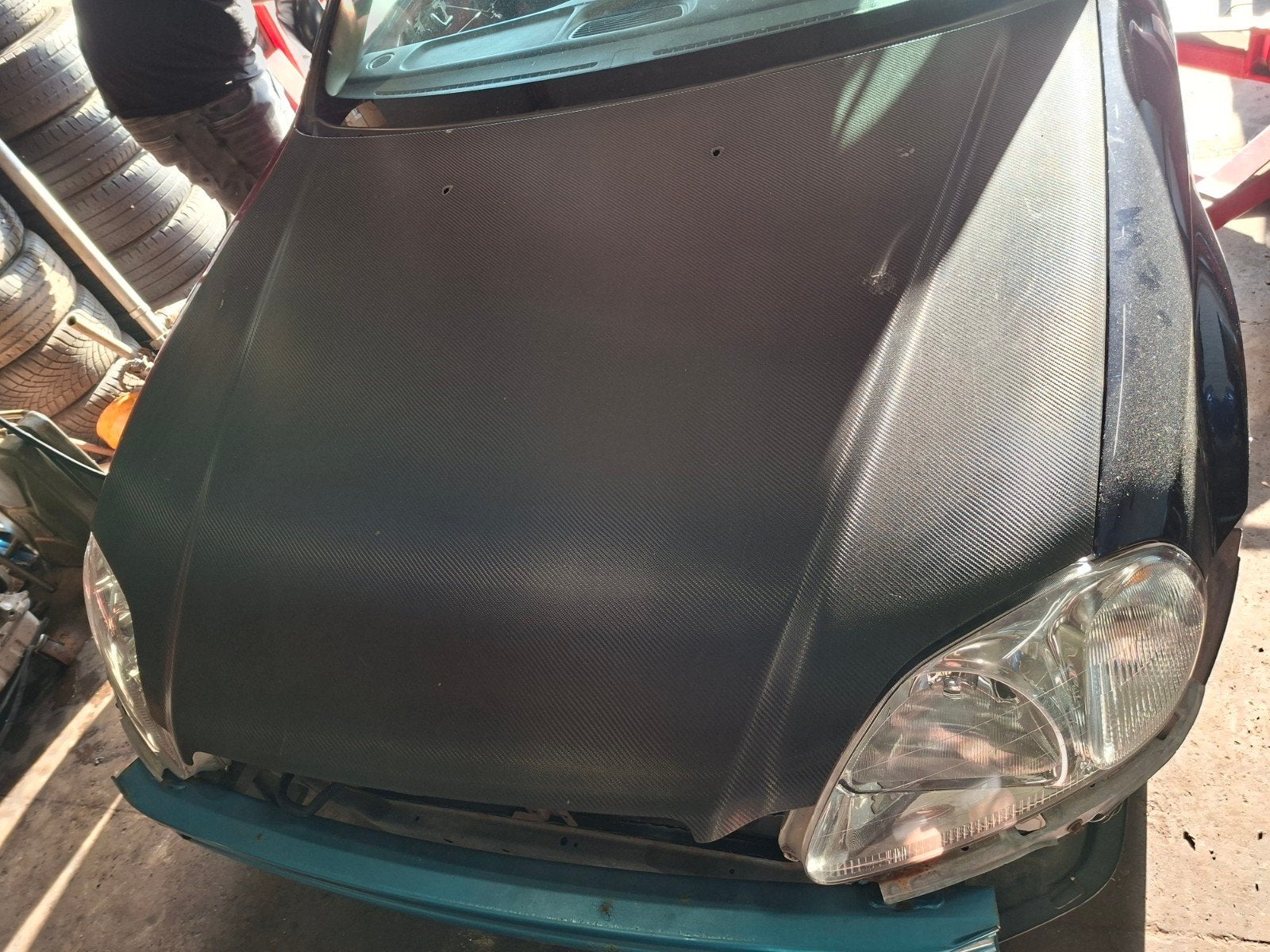 Civic Ek / Ej9 pre-facelift motorkap (carbon wrap), Ophalen, Honda, Gebruikt, Voor