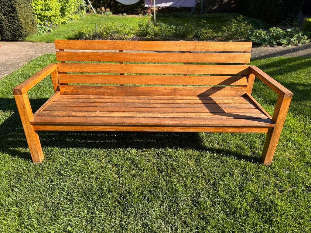 Mooie Tuinbank Teakhout 180 cm, Ophalen, Gebruikt, Teakhout