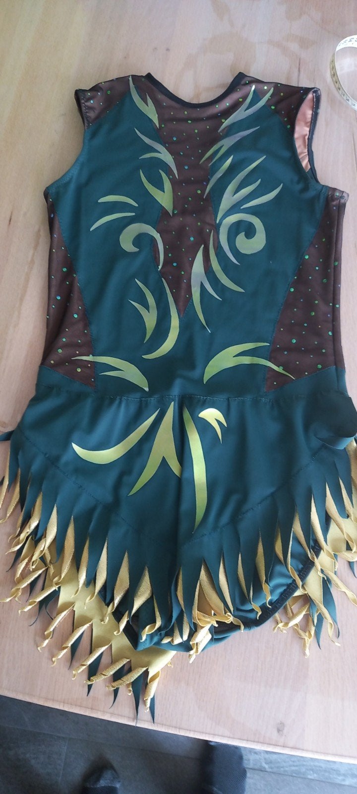 Turnpakje/gympakje groen met goud en glitters, Op maat gemaakt, Ophalen of Verzenden, Zo goed als nieuw