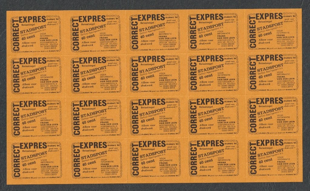 Stadspost - Delfzijl - Correct Expres, Ophalen of Verzenden, Na 1940, Postfris