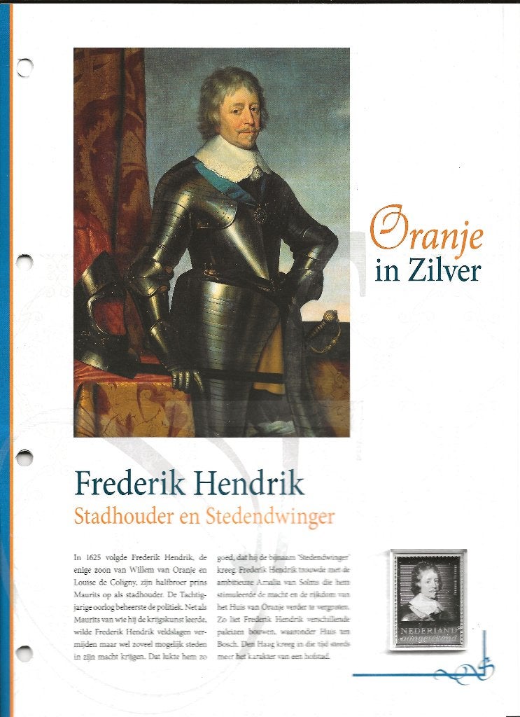 Persoonlijke zilveren zegel Frederik Hendrik(tarief aang)pfr, Postzegels en Munten, Ophalen of Verzenden, Postfris