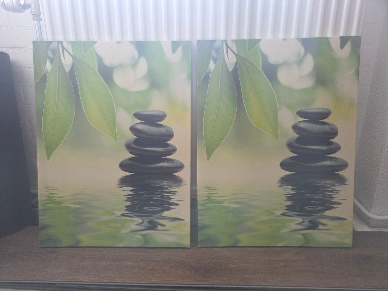 Set van 2 Zen Canvas Schilderijen Wellness, Minder dan 50 cm, Ophalen of Verzenden, Zo goed als nieuw, Schilderij
