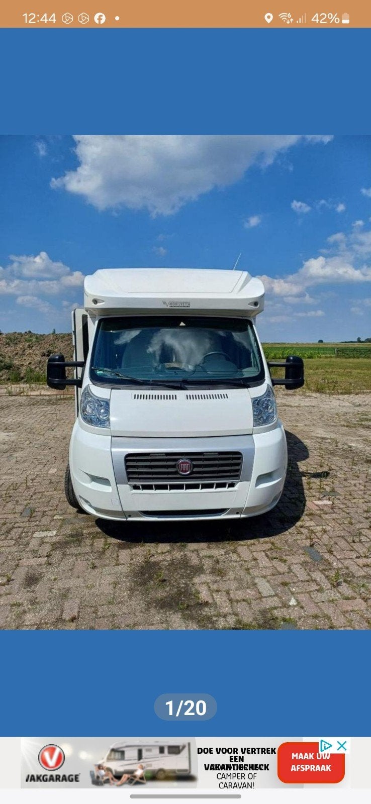 Half integraal camper mobilvetta 2010 zeer goed onderhouden, Caravans en Kamperen, Ringverwarming, Fiat, 6 tot 7 meter, Verwarmde buitenspiegels