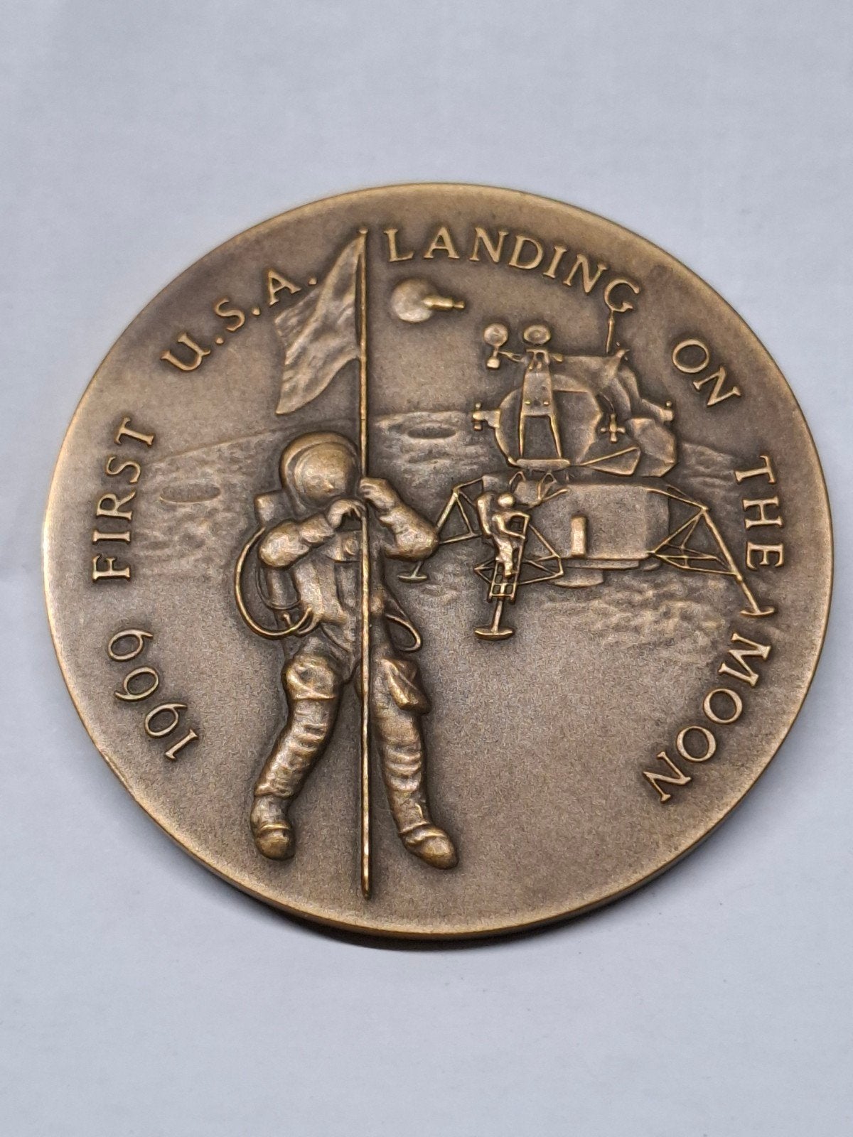 Apollo 11 Maanlanding Medaille - 1969 Eerste Landing, Ophalen of Verzenden